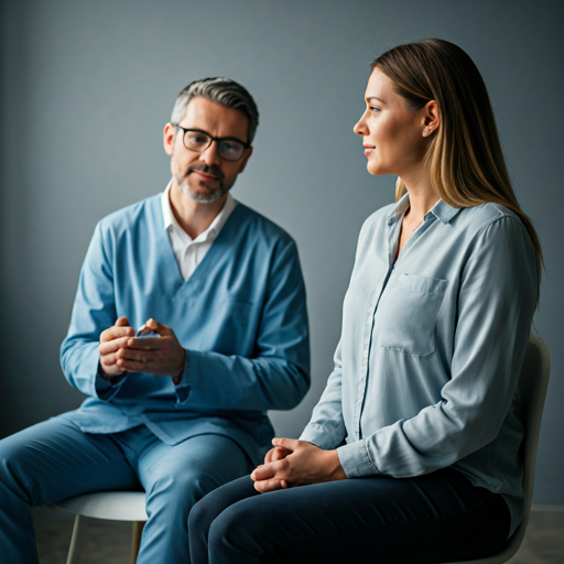 Therapist listening to client